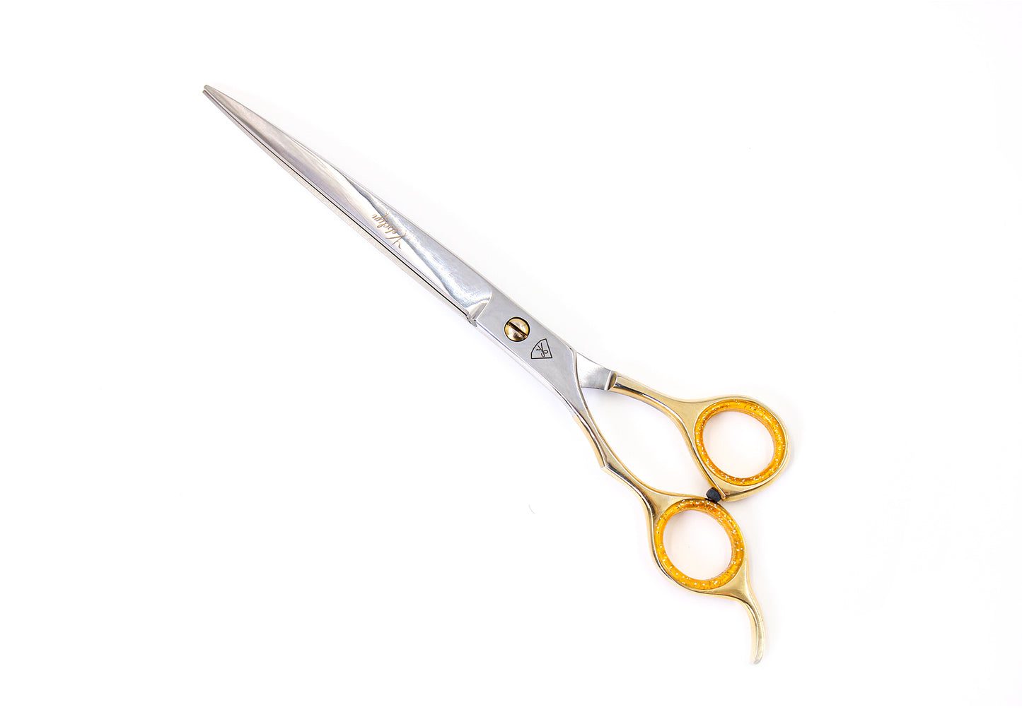 gebogene Linkshänderschere Gold-Chrom