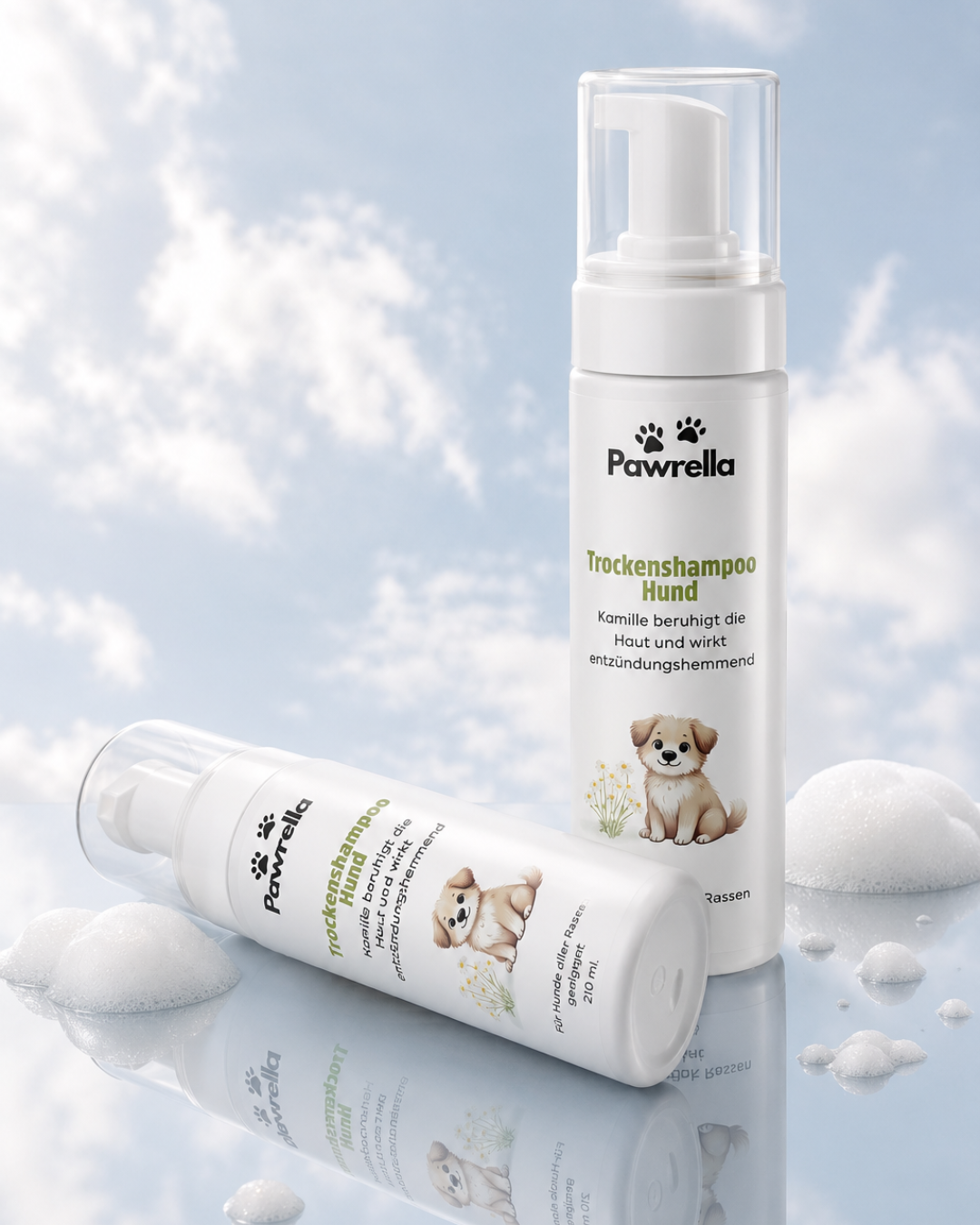 Trockenshampoo Hund mit Kamille